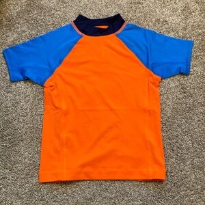 Lands' End Orange and Blue Rashguard Swim Top NWT XS 2/3